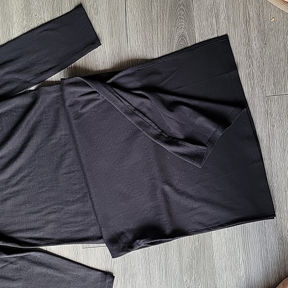 NWT The Nines by HATCH Black 3/4 Sleeve Ribbed Jersey Maternity Midi Dress Small - Picture 4 of 10